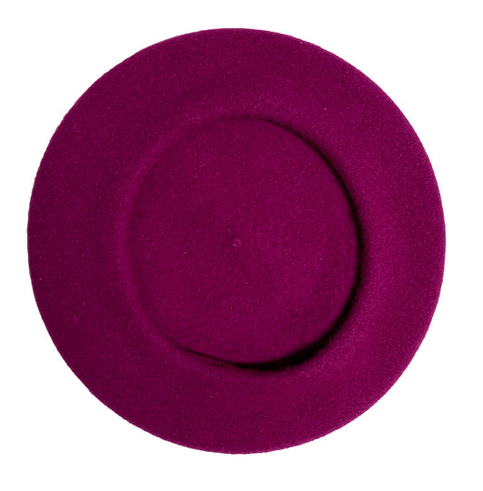 *Raspberry Wool French Beret, NEW! "The kind you find in a Secondhand Store" Made In Europe
