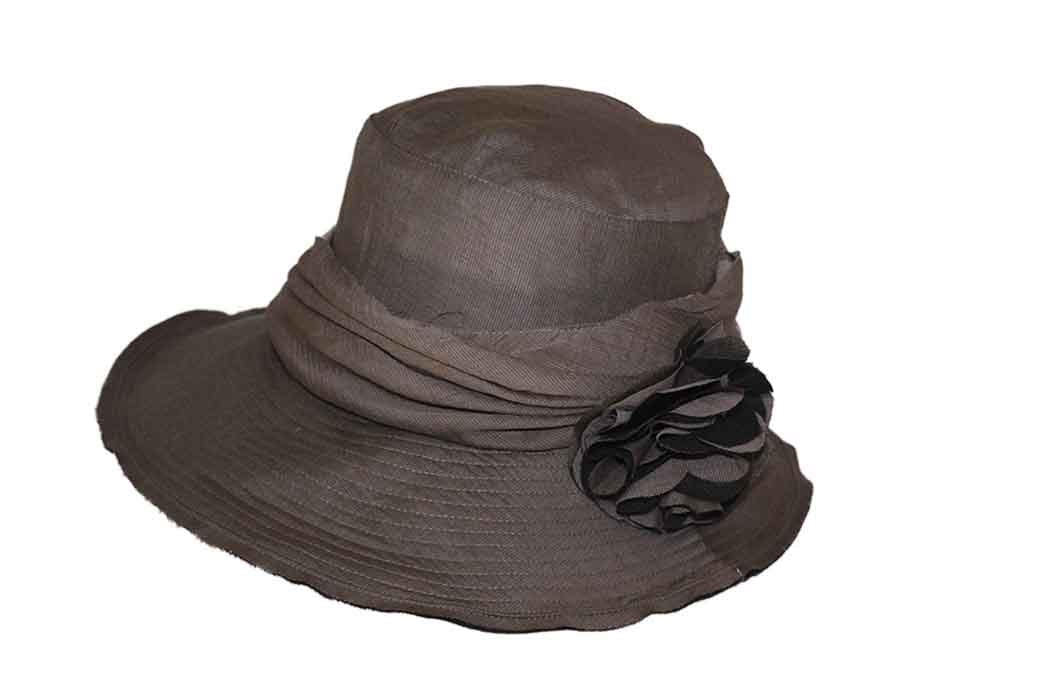 C- Jeanne Simmons Women's Asymmetrical Sun Hat with Bendable Wired Brim, Style# 4016