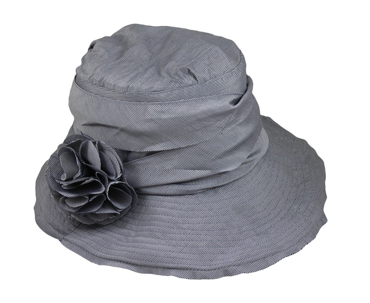 C- Jeanne Simmons Women's Asymmetrical Sun Hat with Bendable Wired Brim, Style# 4016
