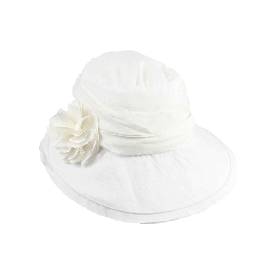 C- Jeanne Simmons Women's Asymmetrical Sun Hat with Bendable Wired Brim, Style# 4016
