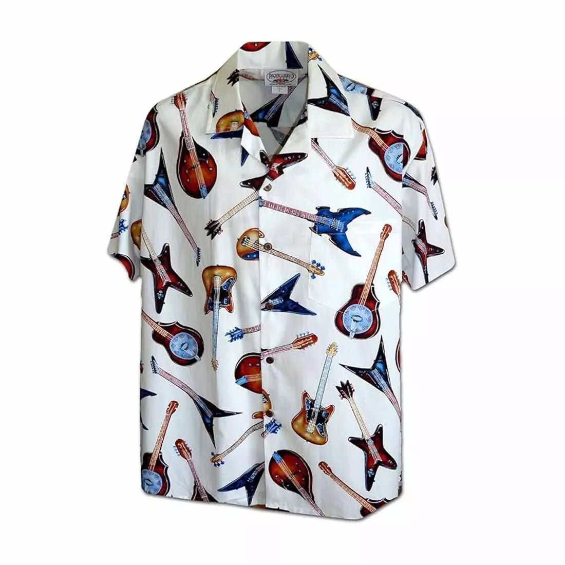 Pacific Legend Guitars Rock Men's Cotton Hawaiian Shirt, Style#410-3900