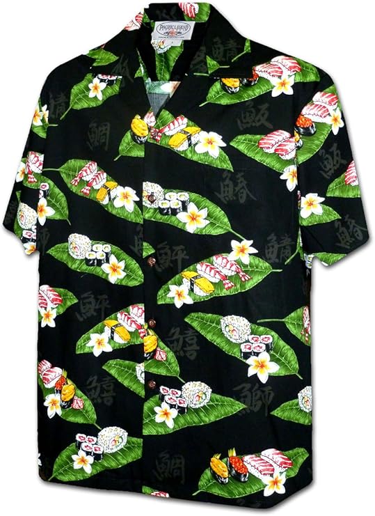 Pacific Legend Men's Sushi Cotton Hawaiian Shirt, Style# 410-3950