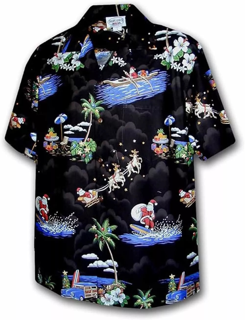 Pacific Legend Christmas Santa Claus Hawaiian Shirt, Style#442-3650