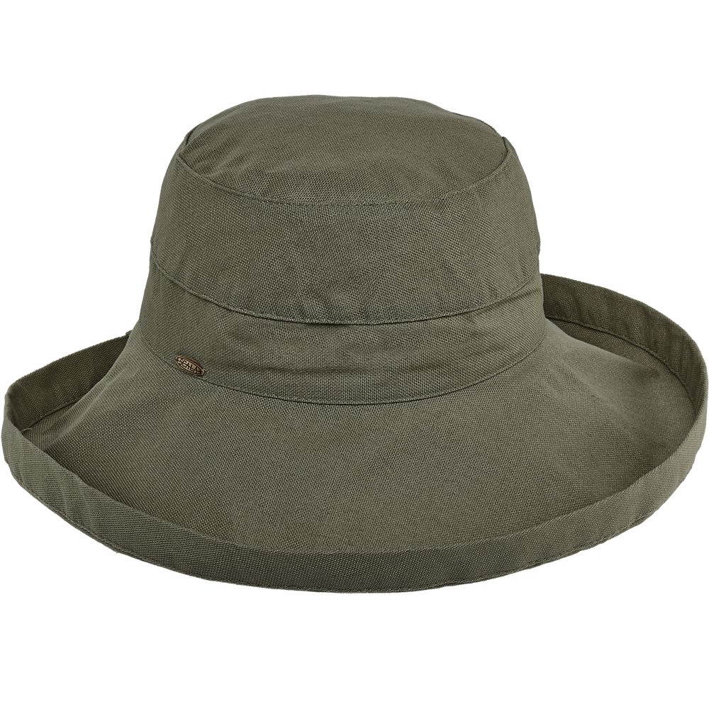C- Scala Women's "GIANA" Cotton Hat with Inner Drawstring and UPF 50+ Rating, Style#LC399