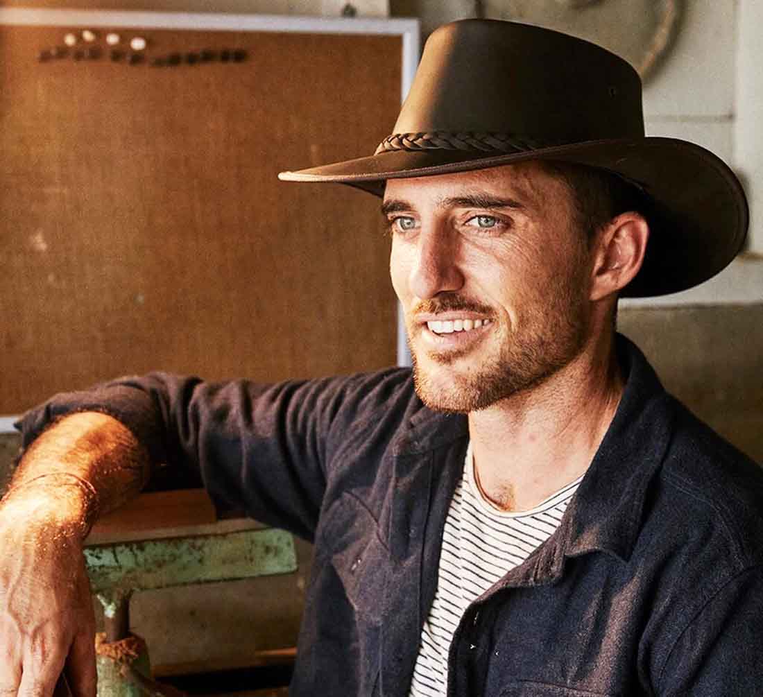 A--Conner Hats "Lone Wolf" Leather Hat, Style #A1002