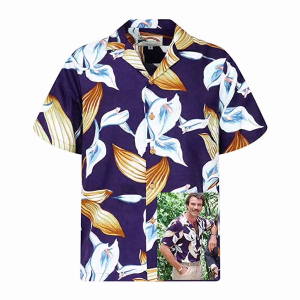 Paradise Found Original "Calla Lily" Hawaiian Shirt, Worn by Tom Selleck