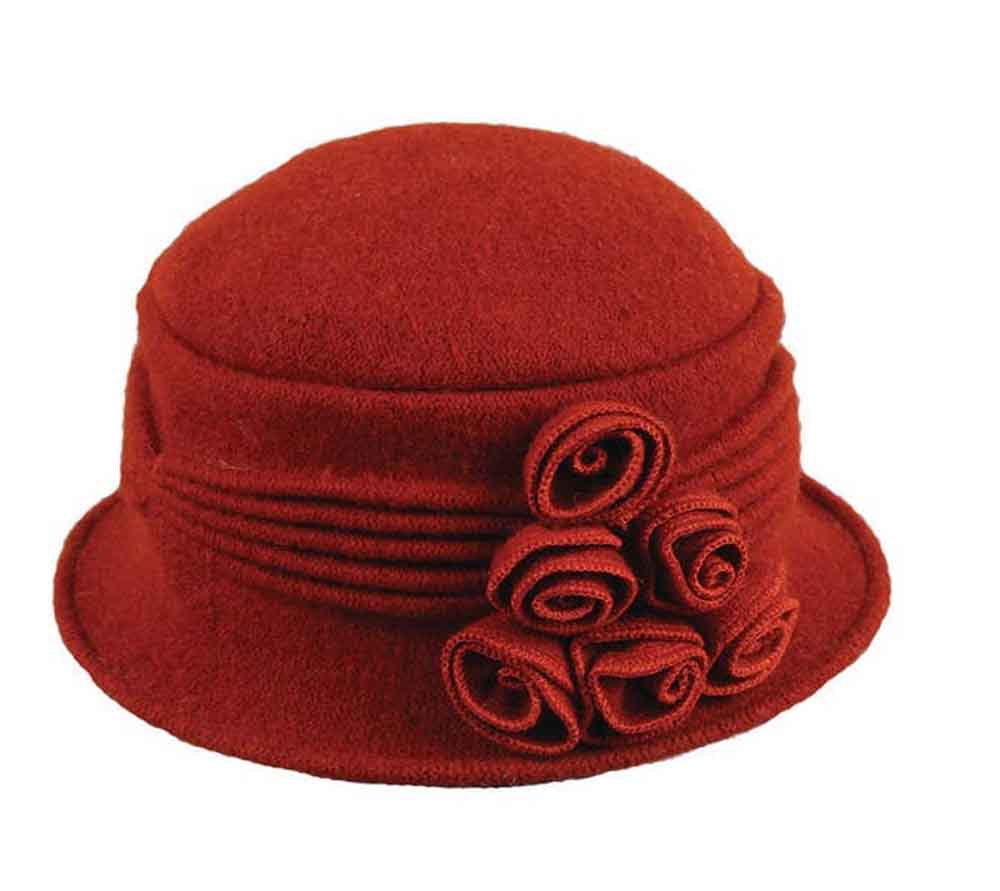 C- Jeanne Simmons Women's Fleece Slouch Hat with Flower, Style#7554
