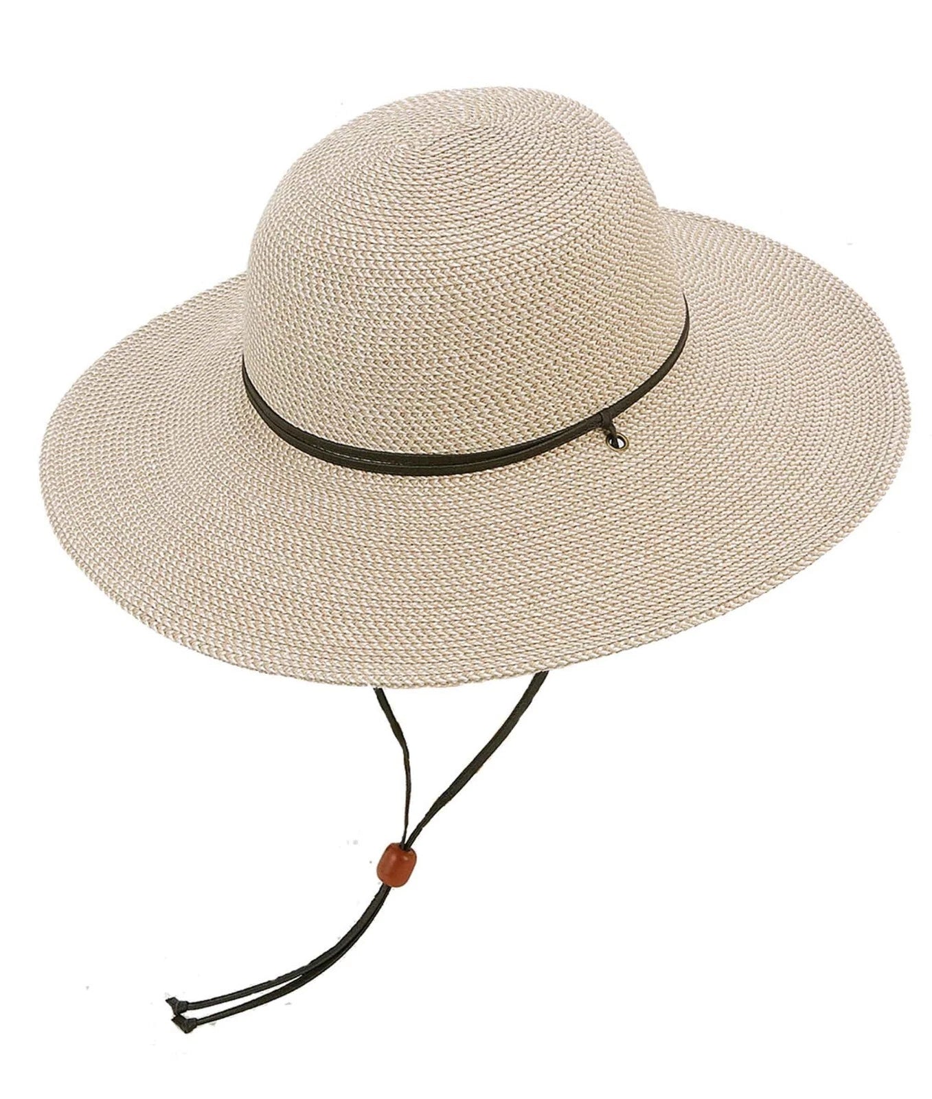 C- Jeanne Simmons- Soft Paper Braid Straw Round Crown Hat w/ 4" Brim & Chin Cord, Style# 8500