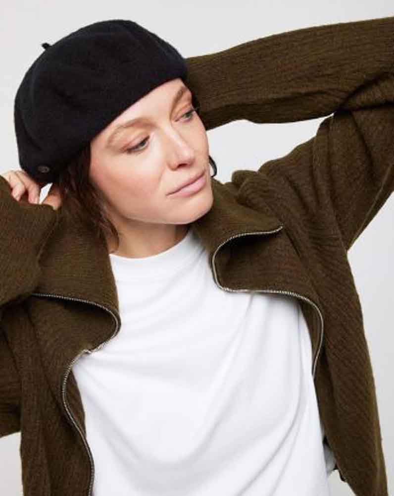 *Laulhere-France "Cocoon" 100% Cashmere Acetate-Lined French Beret, Style#274