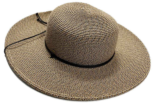 C- Scala Womens "Cleo" Paper Braid Round Crown Sunhat with 4" Brim & Chin Cord, Style# LP46