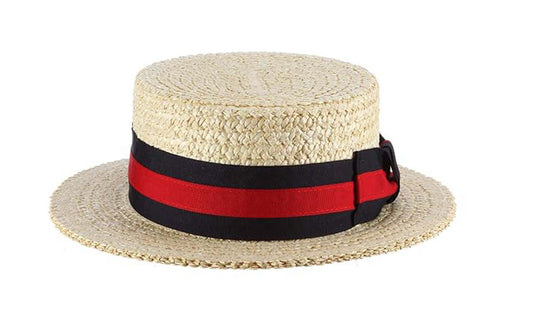 B Scala "GONDOLA" Dress Straw 1 Piece 10/11Mm Laichow Braid Boater Hat, #MS369