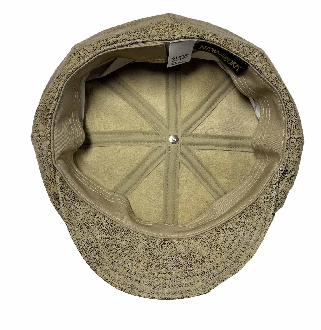 A--New York Hat Co. Antique Leather Spitfire Cap, Style# 9245