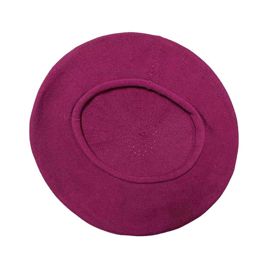 *Raspberry Cotton Classic French Beret, NEW! "The kind you find in a Secondhand Store", PARKHURST BERETS, Made In Canada, #30017