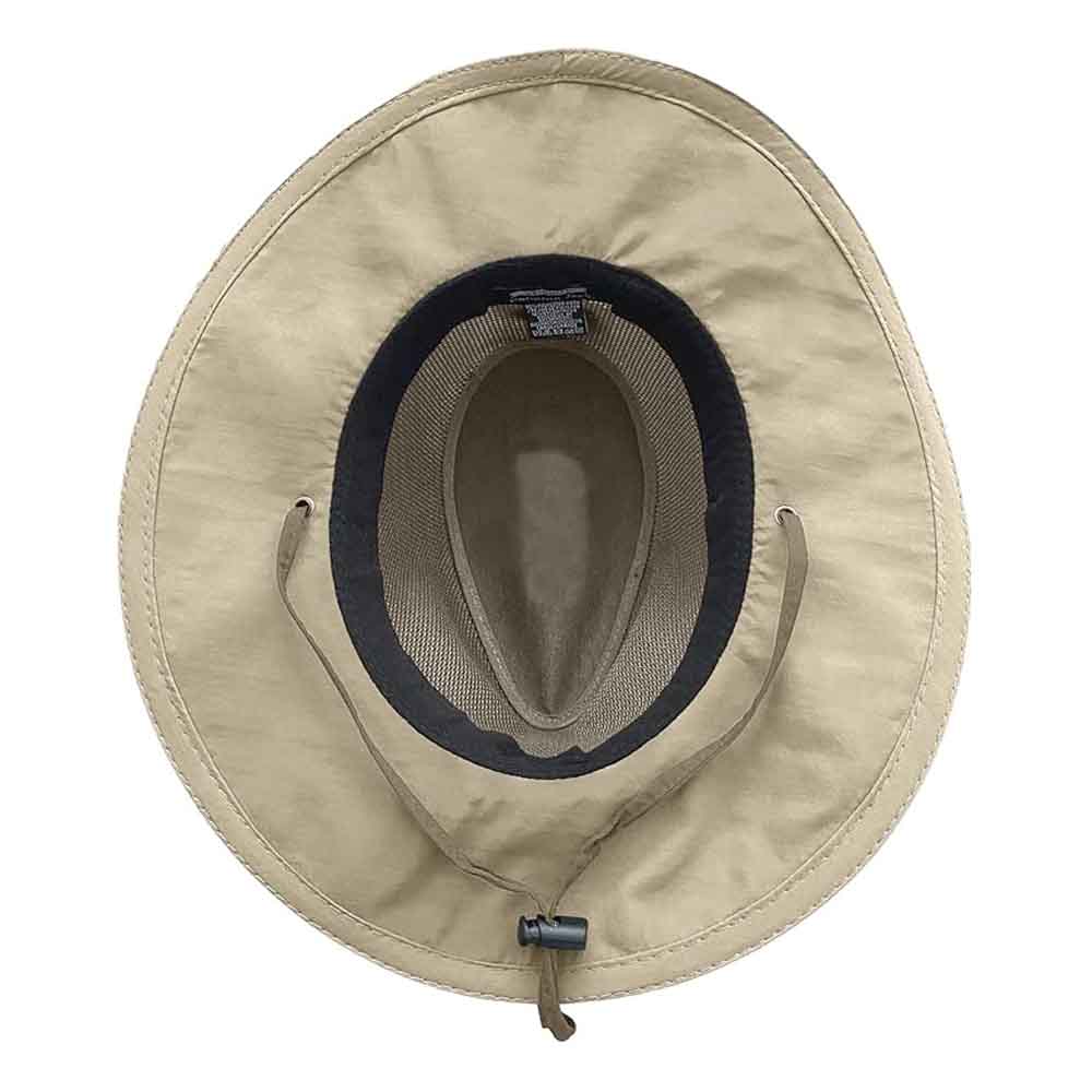 B "Panama Jack" Mesh Crown Outback Men's Sun Hat, 3" Brim, Adjustable Chin Cord, UPF (SPF) 50+ Protection