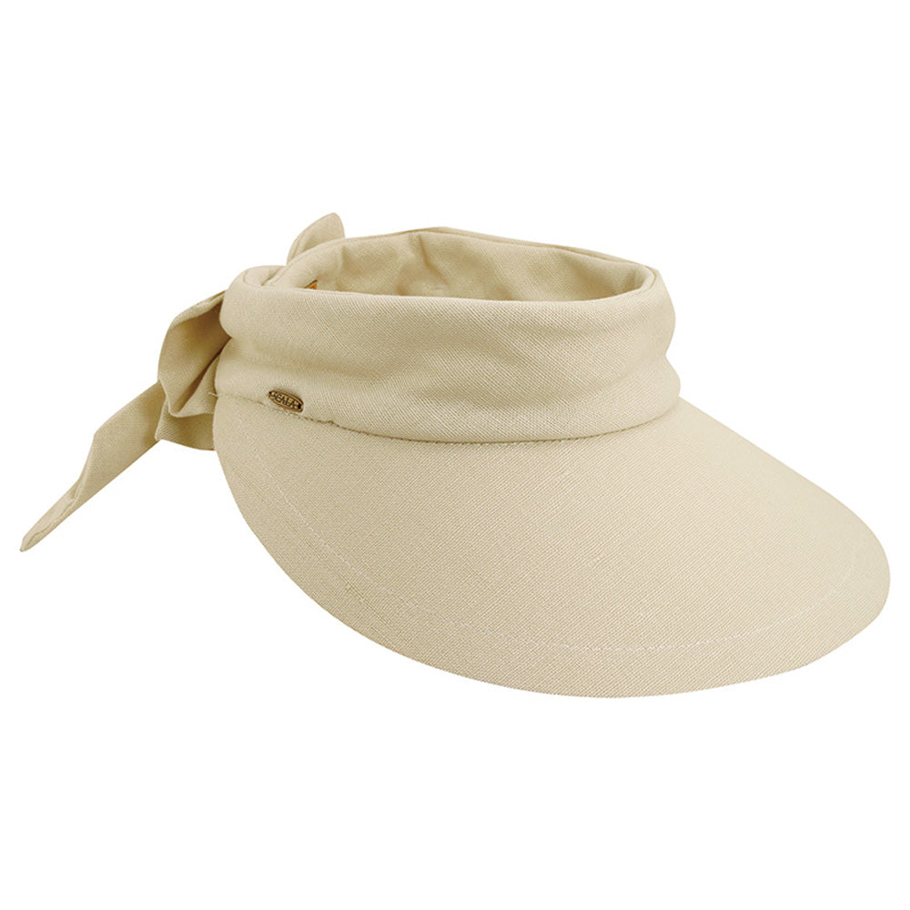 C- Scala Women's AROSA Cotton Visor with 4 1/4" Peak, Bow, & Velcro® Closure, Style#V25