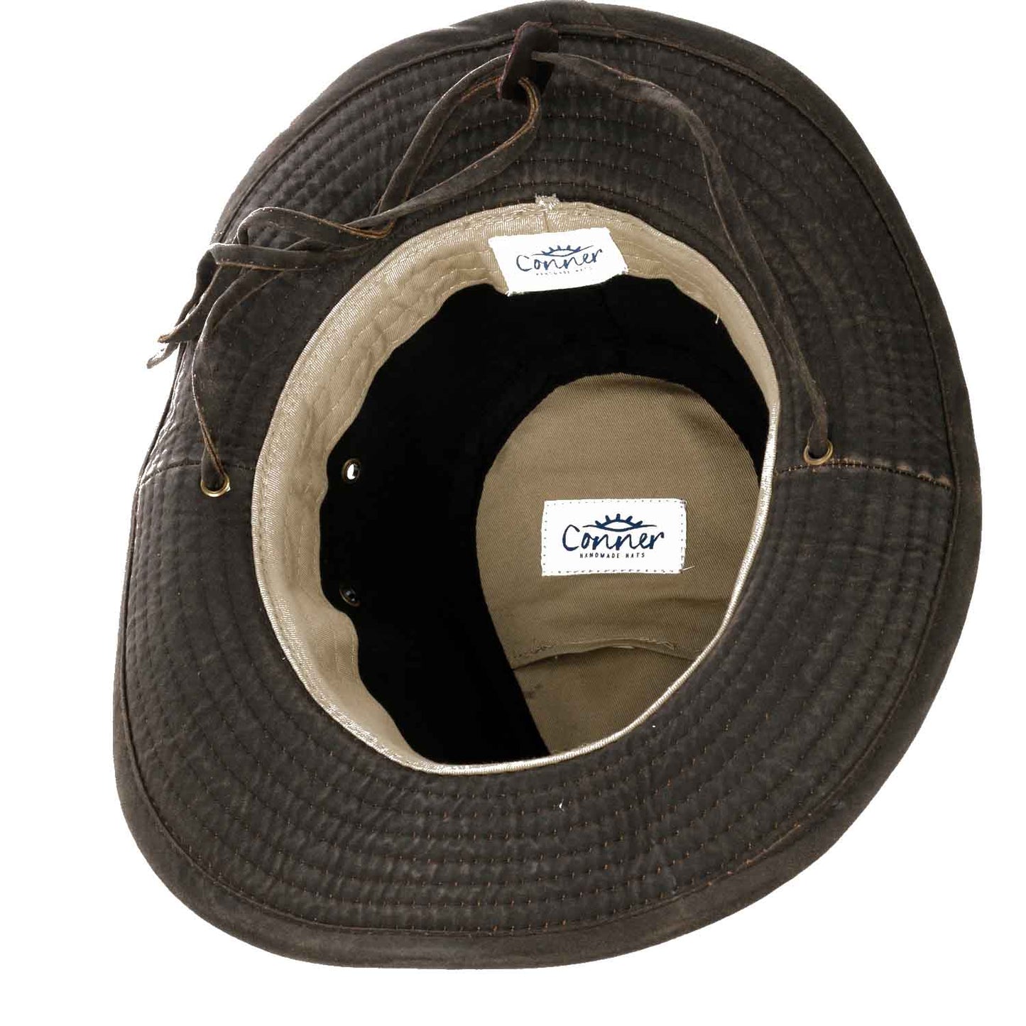 A--Conner's Men's Bounty Hunter Weathered Cotton Outback Hat with Chin Cord