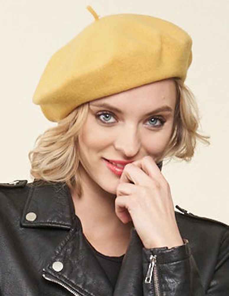 Parkhurst traditional unisex basque wool beret color Nevada Gold