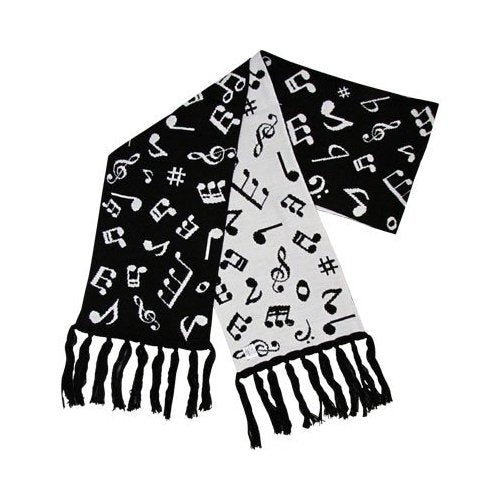 Aim fine knit music note winter scarf