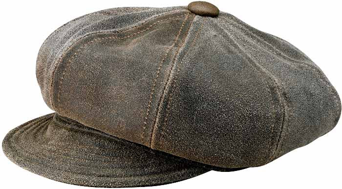 New York Hat Co. Antique Leather Spitfire Cap, Style# 9245