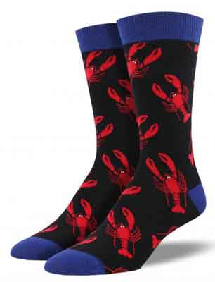 Mardi Gras New Orleans Mens Novelty Lobster Socks