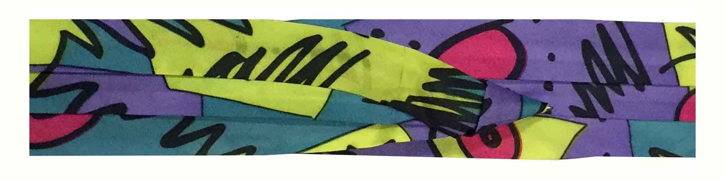 polyester silky print hat bands with two hooks