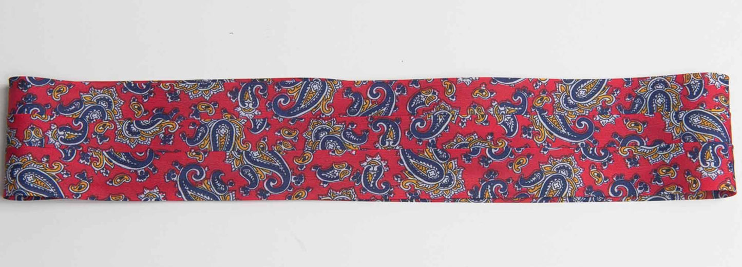 polyester silky paisley print hat bands with two hooks