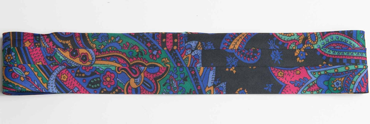 polyester silky paisley print hat bands with two hooks