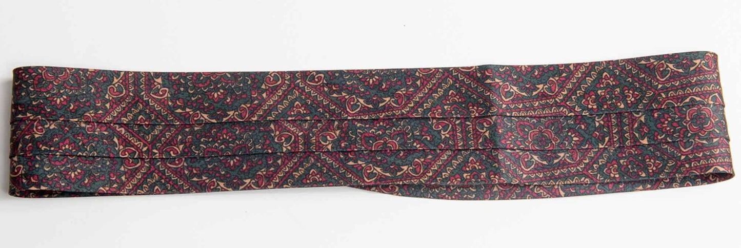 polyester silky paisley print hat bands with two hooks