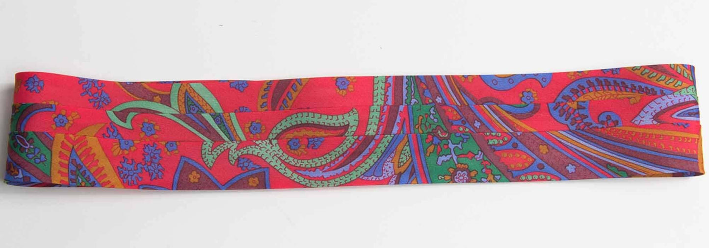 polyester silky paisley print hat bands with two hooks