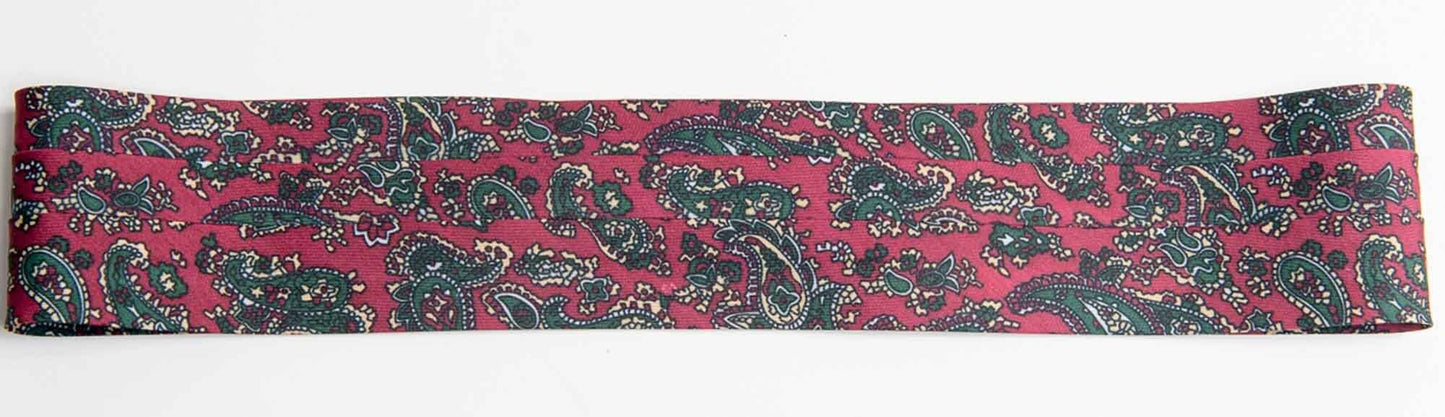 polyester silky paisley print hat bands with two hooks