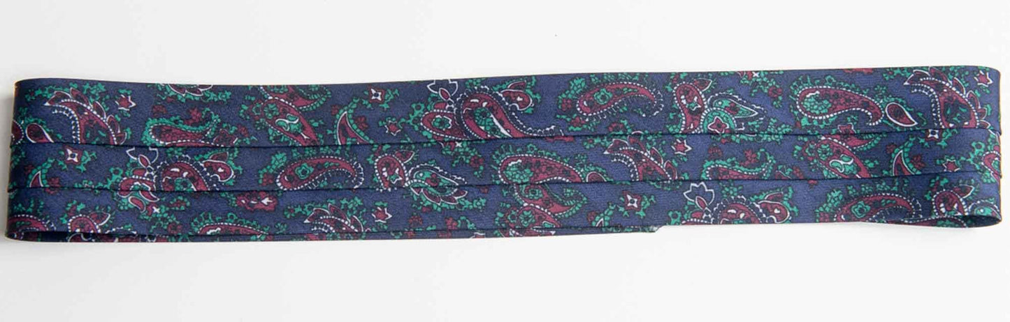 polyester silky paisley print hat bands with two hooks