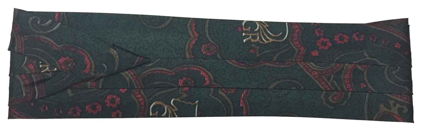 polyester silky paisley print hat bands with two hooks