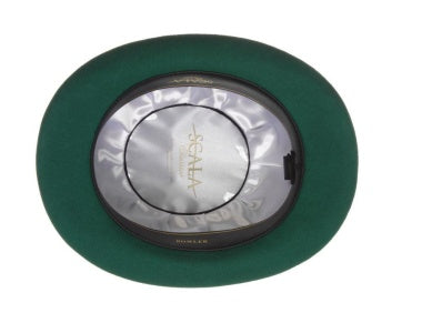 Scala Mens Wool Felt Bowler Derby Satin Lined Hat, Color Kelly Green, Style#WF507