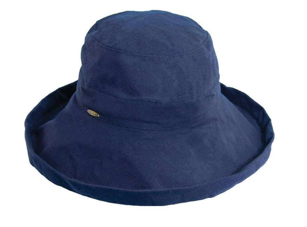 Scala Women's Cotton Big Brim Hat with Inner Drawstring & UPF 50+
