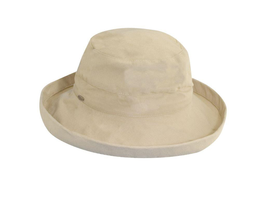 Scala Women's "BARI" Cotton Hat with Inner Drawstring and Upf 50+ Rating, 2-1/2" Brim,Style#LC484