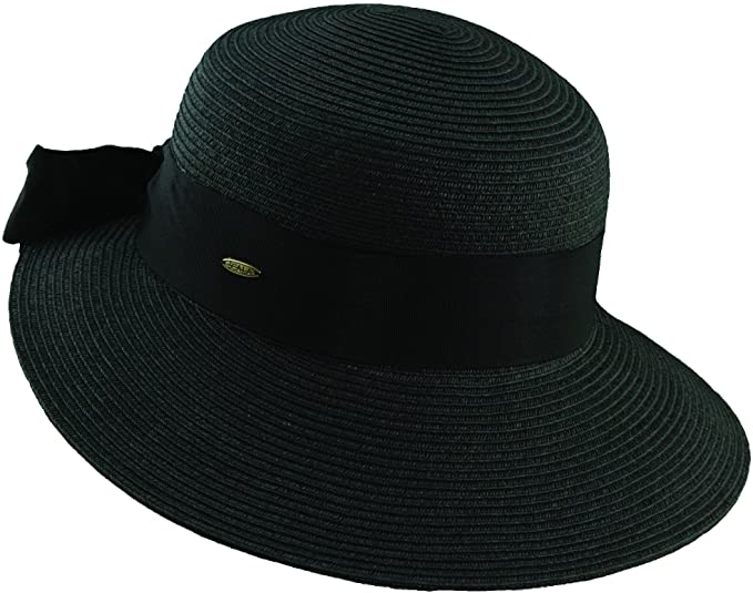 Scala Womens "Riviera" Paper Braid Round Crown Sunhat with 3-3/4" Dimentional" Brim, Style# LP149