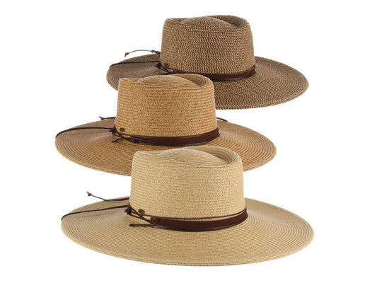 Scala Women's BRUGES Boater Crown Chin Cord Sunhat, Style#LP280