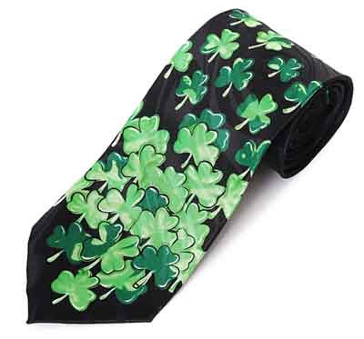 st patrick day pollyester shamrock tie