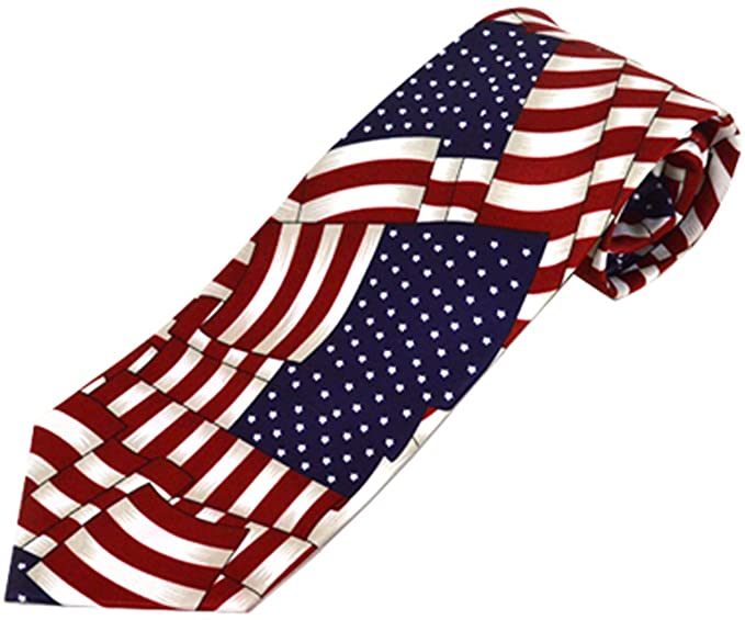 anerican flag polyester mens necktie