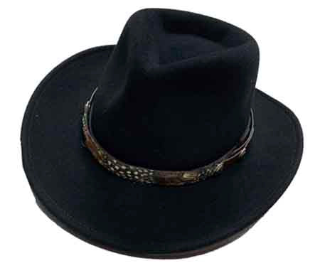 C Hat Band-Pheasant/Concha Leather Hat Band, FQH -FINAL SALE