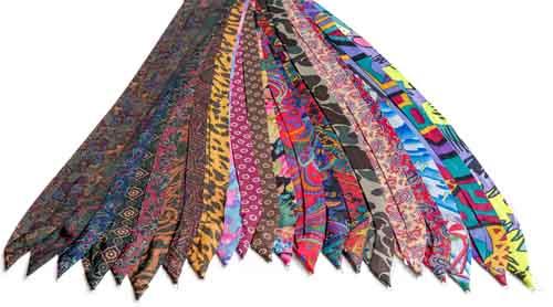 polyester silky paisley print hat bands with two hooks