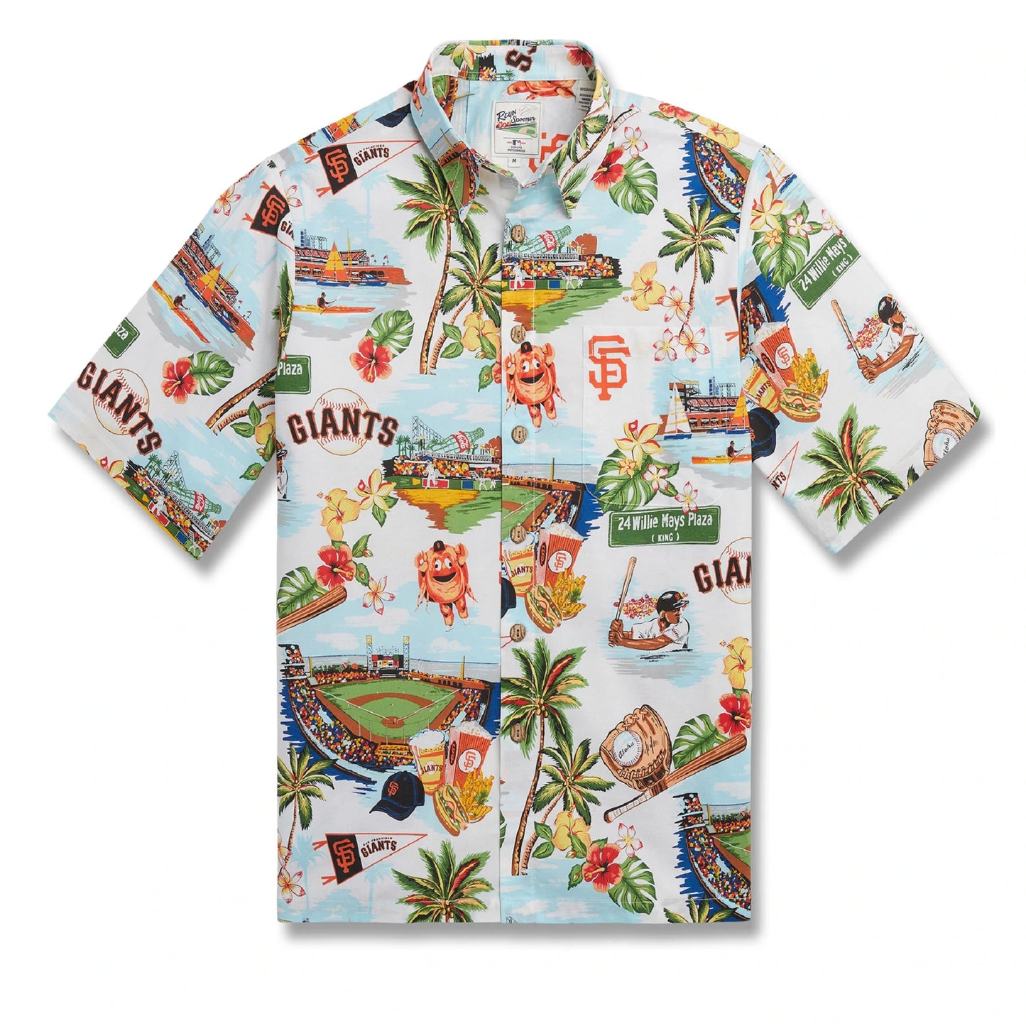 Reyn Spooner Men's San Francisco Giants MLB Classic Fit Scenic Hawaiian Shirt, Style#5536