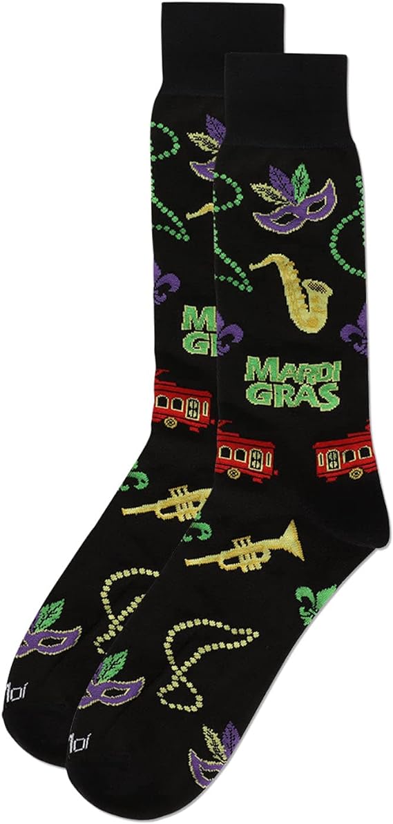 Y- Mardi Gras New Orleans Men's Novelty Socks