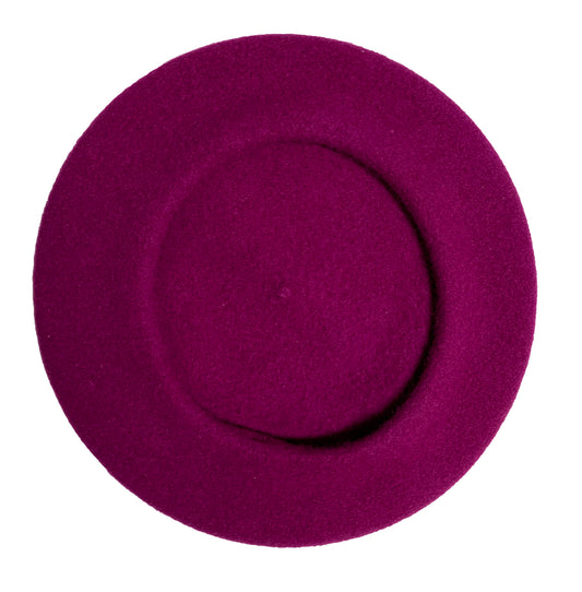 *Raspberry Wool French Beret, NEW! "The kind you find in a Second Hand Store", PARKHURST BERETS, Made In Canada