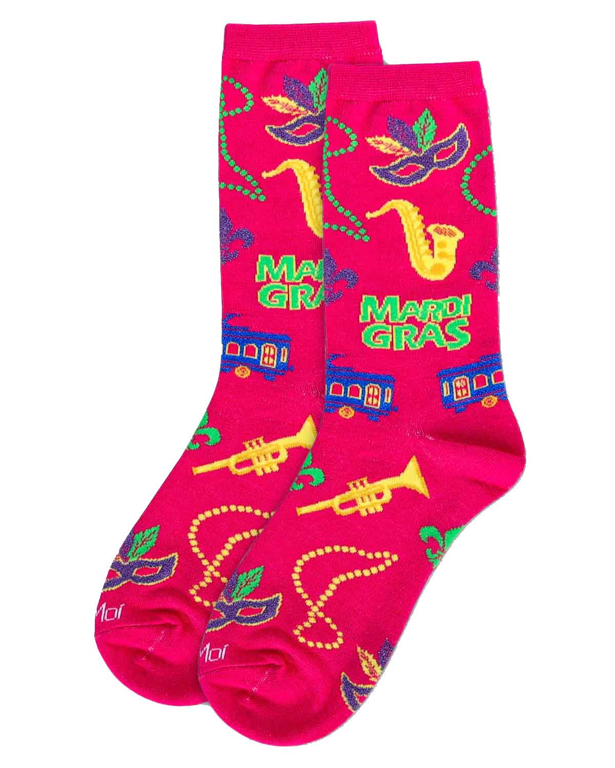 Y- Mardi Gras New Orleans Womens Anklet Novelty Socks