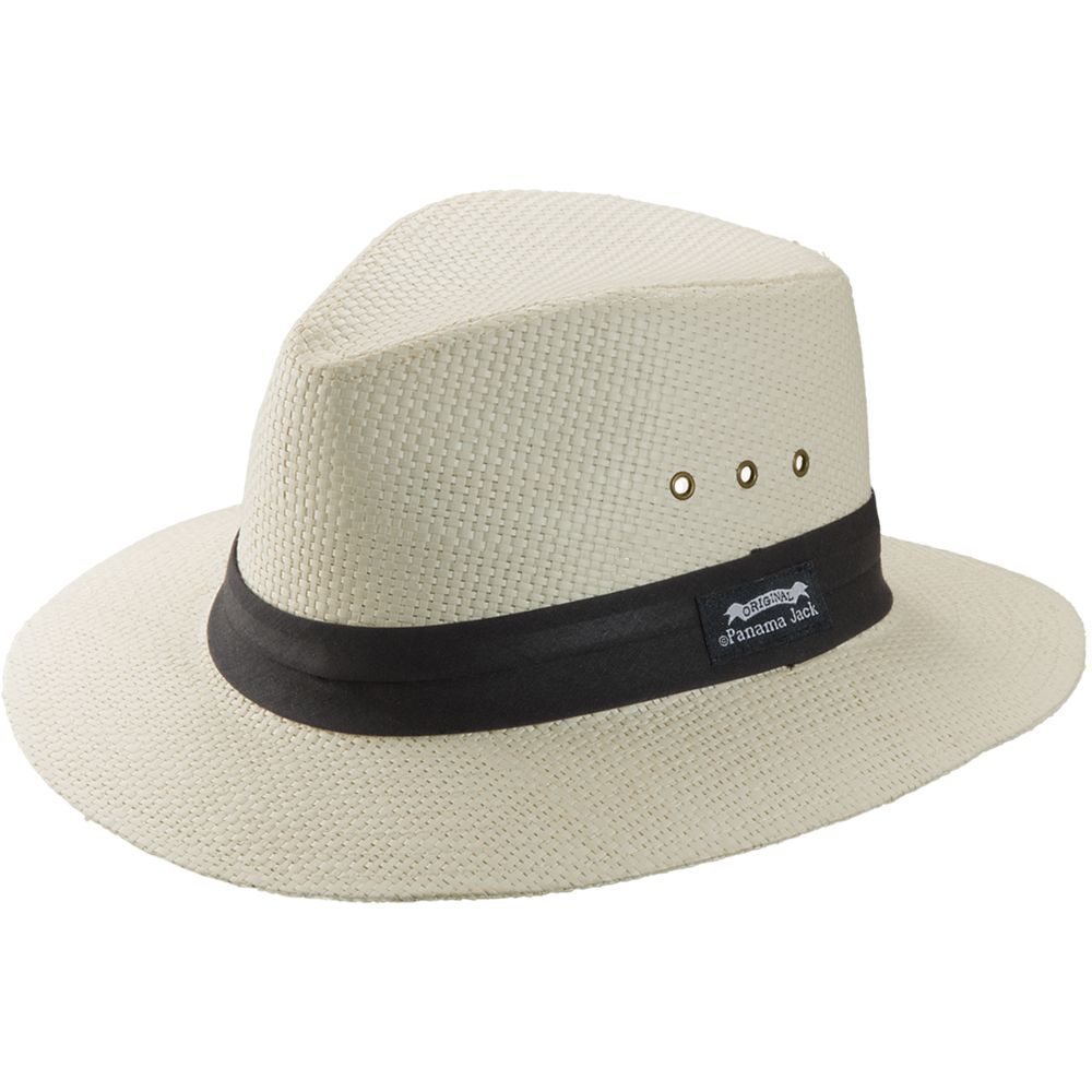 B “Panama Jack SWORDTAIL"2-1/2" Brim, Color Natural Toyo Straw Safari Hat, Style#PJ83