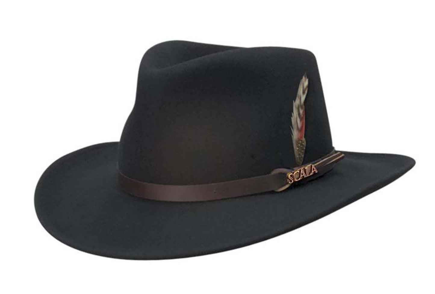 B Scala Men's "DAKOTA" Crushable & Water Repellant Wool Outback Hat, #DF6
