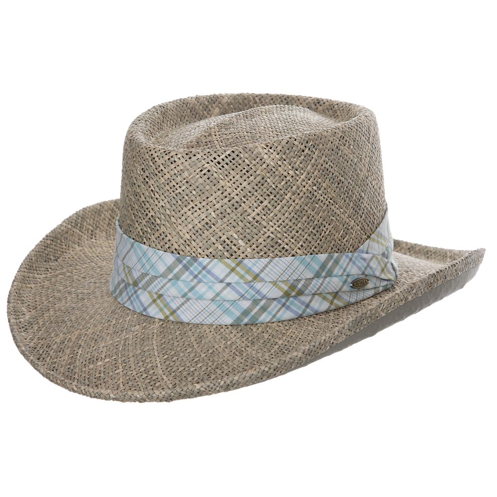 B Scala "FARREN" Fine Seagrass Gambler Golf Hat with 3 1/4" Brim, Style#SCA11890