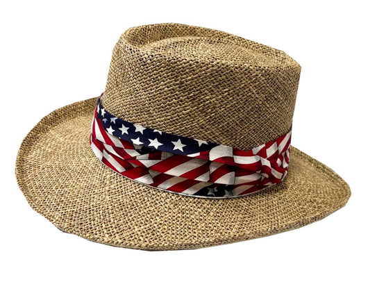 B Scala "FARREN" Fine Seagrass Gambler Golf Hat with 3 1/4" Brim, Style#SCA11890