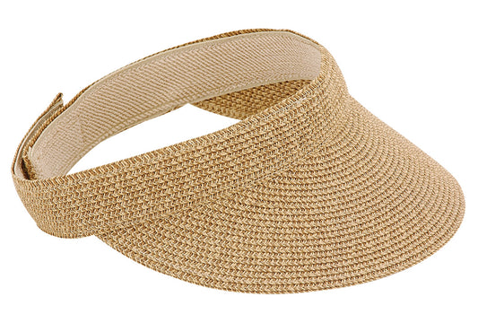 C-Jeanne Simmons Adjustable Women's Straw Visor, Style#6110